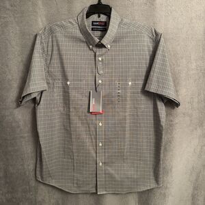 ROUNDTREE & YORKE travel | SMART S/S Dots Shirt Cotton/Polyester Gray- XLarge